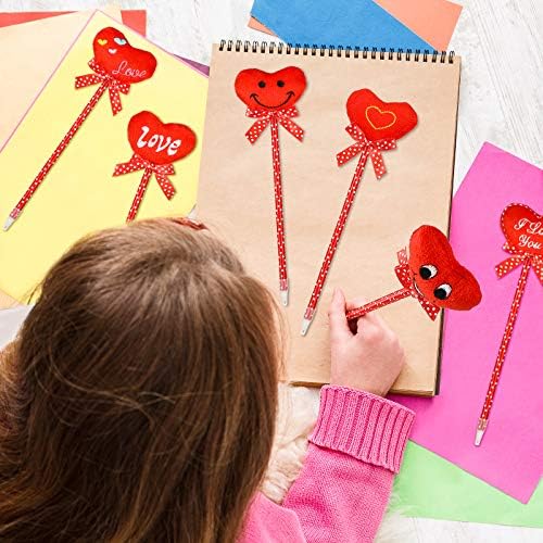 Zononski dan zaljubljenih u obliku srčanih olovke crvene srčane plišane kemijske olovke za pisanje