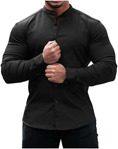 Muški mišićni fit majica bez rukava bez rukava bez rukava dolje majica modni čvrsti štand ovratnik Vneck