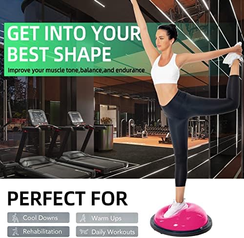 Drfzca Balance Ball Trainer-pola lopte za jogu sa trakom za otpor i nožnom pumpom, poboljšajte