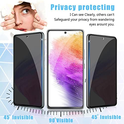 Anbzsign Samsung Galaxy A73 5G sa [2 pack] Zaštitnik objektiva kamere i [2 pack] Zaštitnik zaslona privatnosti,