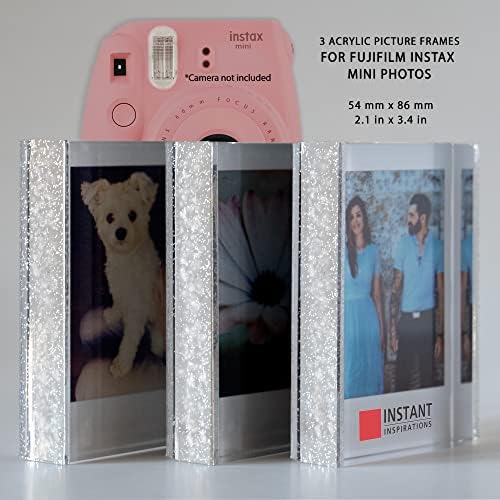 Trenutne Inspiracije Instax Mini Okviri. Set od 3 svjetlucava Mini Polaroid okvira za fotografije.