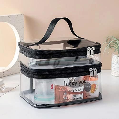 Dvoslojna prozirna kozmetička torba putna torba za šminkanje Prijenosna vodootporna toaletna torba za