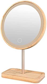 FXLYMR desktop ogledalo za šminkanje ogledalo za ljepotu USB punjenje Deatchable drvena Led ogledala sa