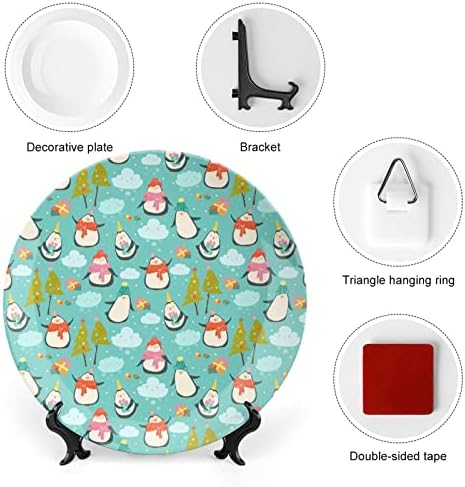 Penguin Cartoonceramic Dekorativna ploča sa postoljem Custom Bone Kina Kućna ploča za kućnu dnevnu sobu