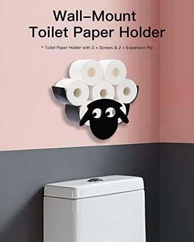 Ovčji dekorativni toaletni držači, crni životinjski papir za odlaganje papira za odlaganje, zidni metalni