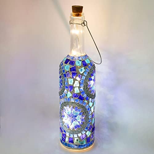 Holitown svjetla za flaše vina, ručno rađena lampa za mozaične flaše Powered by 2 AA baterija, dekorativna