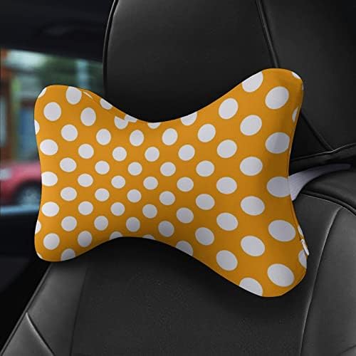 Orange Polka Dot 2pcs Jastuci za automobile Prozraci automatsko naslon za odmor - jastuk za glavu Udobni jastuk