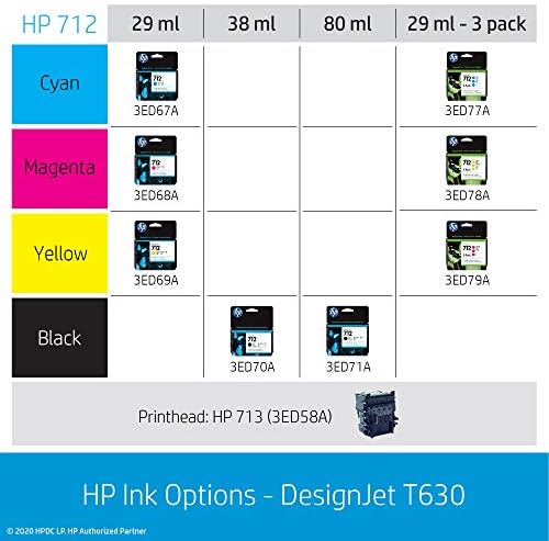 HP DesignJet T630 velikog formata bežični Kater Printer - 24, sa Multipack i velikog kapaciteta originalne
