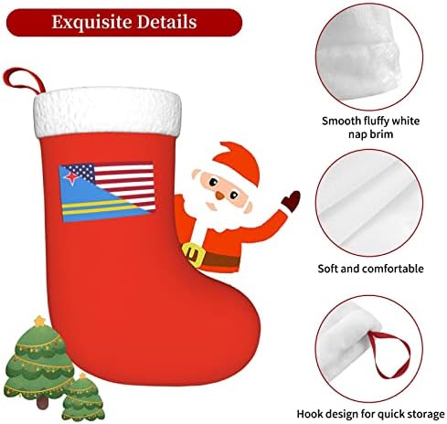 TZT američka zastava i aruba zastave Božićne čarape, Xmas Holiday Party pokloni za ukrašavanje porodičnih