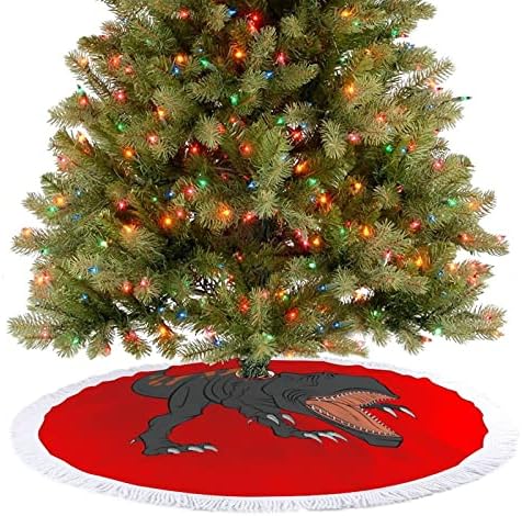 The Fierce Dinosaur božićne suknje sa tasselima Xmas Holiday Flot Mat Dekoracija ispisa