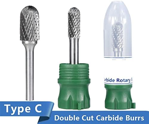 Zaahh Tungsten Carbide Burr Type C fine Tooth Rotary Files Metal Milling carving Bit Cutter 6mm Shank