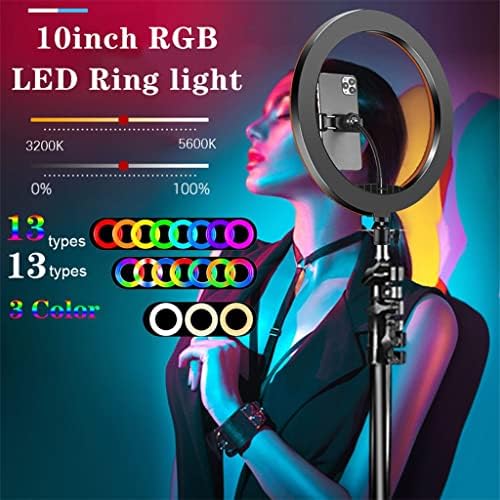 HOUKAI 10-inčno RGB prstenasto svjetlo sa daljinskim LED fotografskim prstenastim svjetlom selfi stativ
