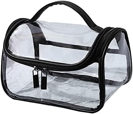 Prozirna kozmetička torba za odlaganje vodootporna velika torba za pranje dvoslojna putna putna kozmetička