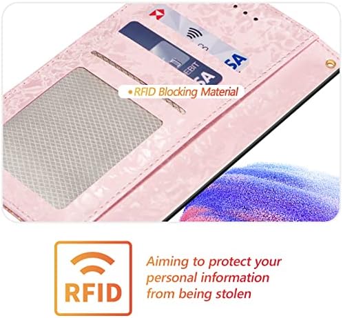 UEEBAI torbica za novčanik za Samsung Galaxy A14 5G, PU kožna futrola za telefon Kick postolja RFID blocking