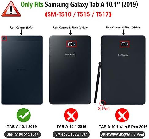 FINTIE Torbica za Samsung Galaxy Tab A 10.1 2019 Model SM-T510 / T515 / T517, Višekutni poklopac gledanja sa
