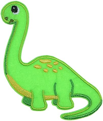 JPT - Green Jurassic Dinosaur za djecu Slatka crtani izvezeni gvožđe na Applique Patch Embered Applique Iron /