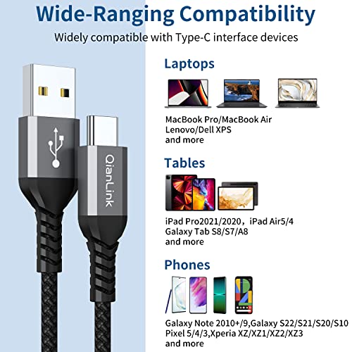 USB TIP C kabel, 3.1a USB A do USB C Brzo punjač Cord kompatibilan sa Samsung Galaxy S22 S21