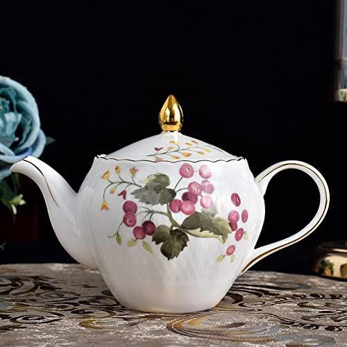 DNATS 15 kom Gold Rim Relief Keramička ružičasta boja Cherry Cofhere sa čajnim keramičkim čajnicama