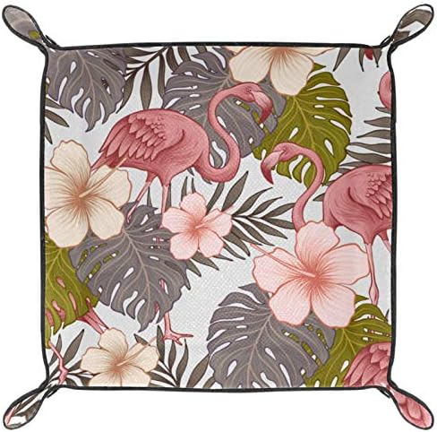 Lyetny Tropsko cvijeće i pladanj za skladištenje pladža za pladanj Flamingo Bedde Caddy Desktop ladica Promjena