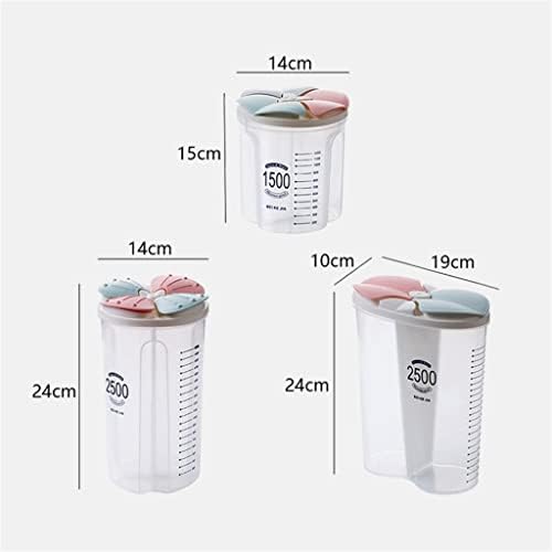 JAHH 3 boje prozirna mjerna čaša zatvorena kutija za odlaganje rezervoar Kuhinjski kontejneri za domaćinstvo