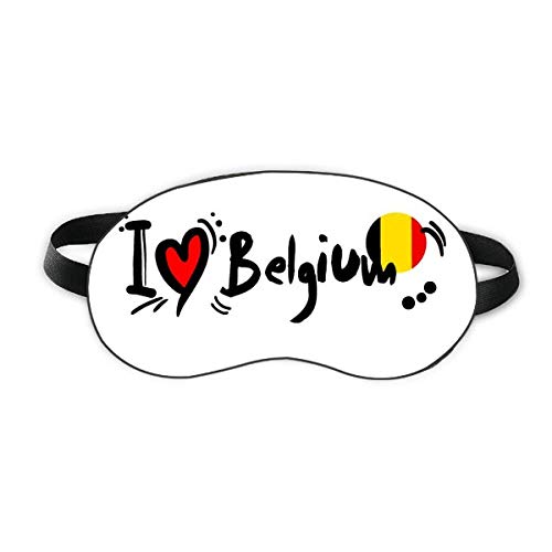 Volim Belgium Word Flag Ljubav Srce Ilustracija Sleep Eye Shield Shield Soft Night Shade Shade