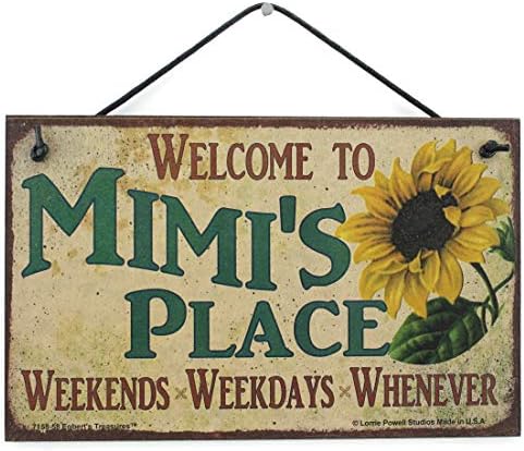Egbert's Wires 5x8 Vintage stil potpisao sa suncokretom, dobrodošli u Mimijevo mjesto vikendom,