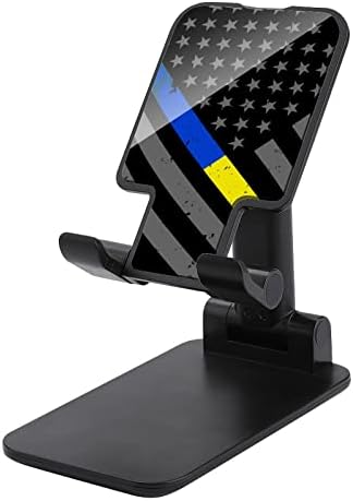 US Blue Yellow Line Flag Print mobitela Stand kompatibilan sa iPhone prekidačkim tabletima Sklopivi