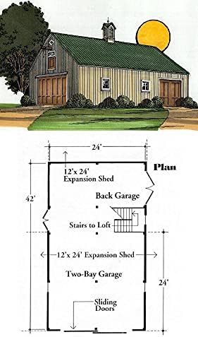 American Wood Pole Barn planira 12-polni redioniran dizajnu sa potkrovima, AZ-221 + 225 + 441