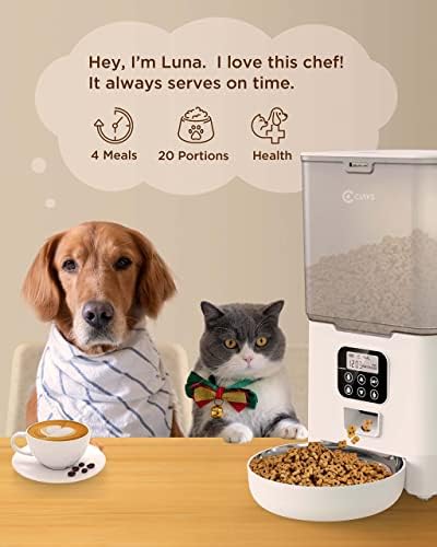 Ciays automatske hranilice za mačke, dozator za hranu za mačke od 5,6 L do 20 porcija kontroliše