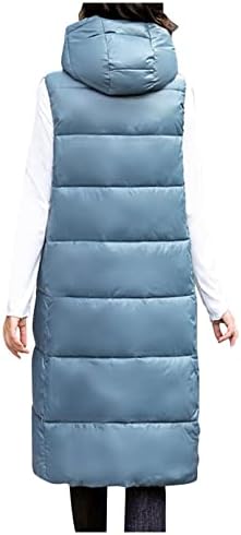 Fmchico ženski zimski pamučni podstavljeni dugi prsluk prekrivana jakna s gornjom odjećom