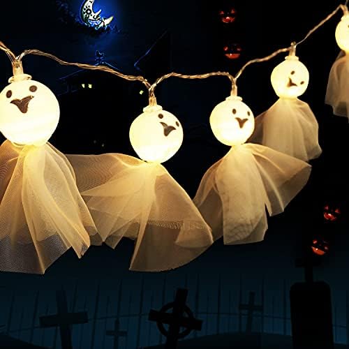 Kimober 20 LED-a Halloween Ghost String svjetla, ukras za hlađenje baterije za Noć vještica na otvorenom