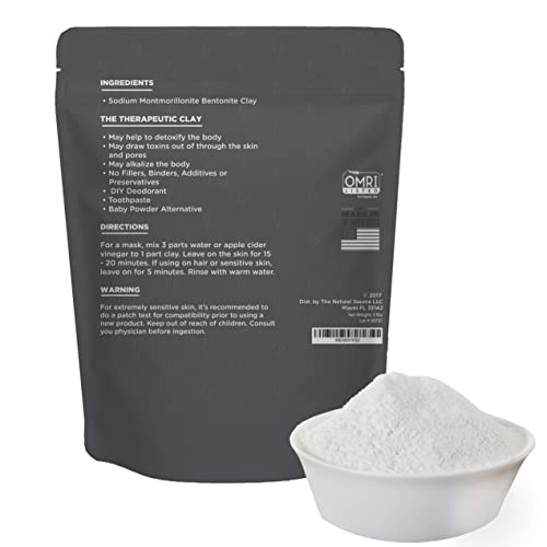 Bentonit glina prah za hranu 2 LB - Pure & prirodno za pastu za zube, detoksikaciju i još mnogo