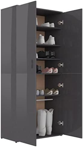 GOLINPEIIILO Moderni ormar za skladištenje cipela sa 2 vrata, 6 police i visećim štapom, 31.5 X15.4
