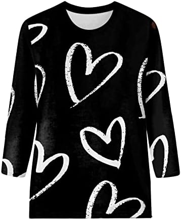 Jjhaevdy Valentines Dnevne košulje Žene Sretna majica za Valentinovo Grafički puloveri Crewneck