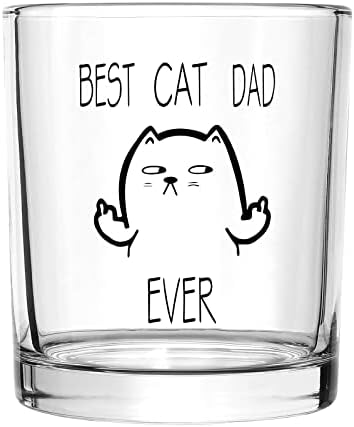 Futtumy najbolja mačka tata ikad čaša za viski, Funny Dad Rock Glass za muškarce Tata Cat