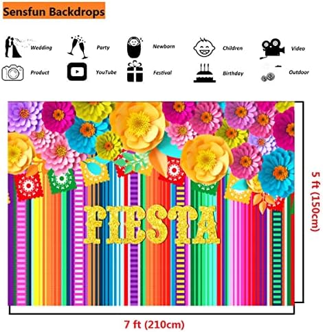 Sensfun Meksička Fiesta Party pozadina u boji trake papir cvijet Fiesta tema fotografija pozadina za Meksiko