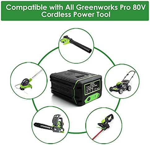 Enegitech 80V 3.0 Ah zamjena baterije za Greenworks PRO 80V Max litijum-jonska baterija GBA80200 GBA80250 GBA80400