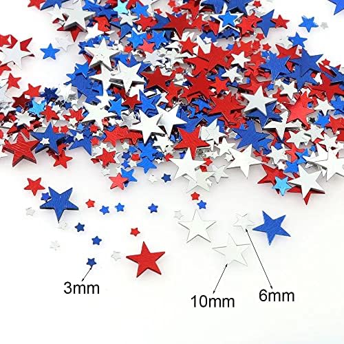 Star Confetti, 100 grama USA Stil zastava Metalik Glitter Foil Confetti Star Sequins za balone,