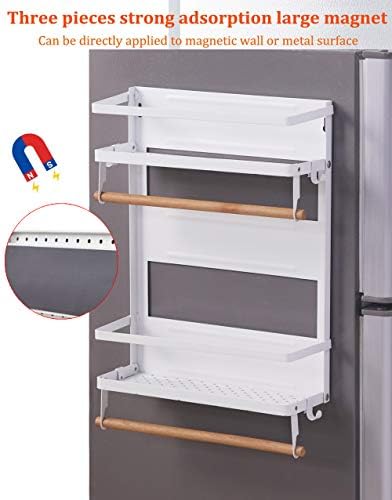 Mukkuri frižider magnetni stalak za začine,sklopiva kuhinjska magnetna bočna polica za čuvanje