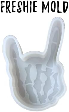 Skelet rock na ručnim prstima Freshie Silikonski kalup | 4,25 x 2,5 x 0,08 inča za mirisne arome perle za