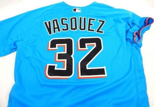 Miami Marlins Vasquez 32 Igra Polovni Blue Jersey 46 DP22281 - Igra Polovni MLB dresovi