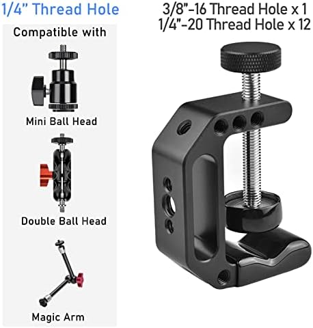 Lanxire Universal C stezaljka sa 1/4 -20 i 3/8 -16 navoj navoj za stolni nosač nosača za montiranje mikrofona