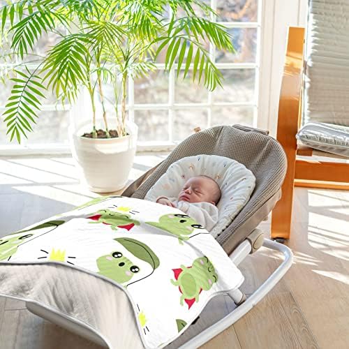 Slatka pokrivačica slatka smiješna zelena žaba pamučna pokrivačica za dojenčad, primanje pokrivača,