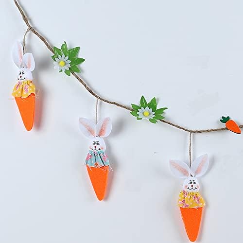 Bunny ornament set za Uskrsni banner zastava Viseća banera Happy Decoration Bunny Carrot za zabavu Uskrs