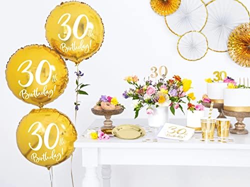30. rođendansku salvete: Bijelo i zlato od strane Party Deco - 33cm - 20pk