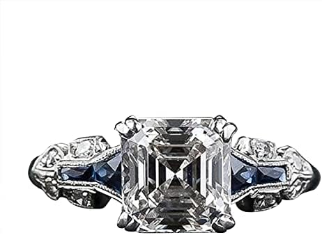 Dbylxmn Fashion Exquisite nepravilni trapezni kvadratni dijamantni prsten za žene za angažovanje prstenarskih