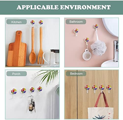 Mondrian Style 10 kom plastični kukir slatki zidni kuke za ključeve za kućnu kućnu kuhinju