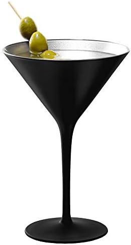 Stolzle Lausitz Olympia Njemačka crna i srebrna Martini čaša, Set od 2 komada