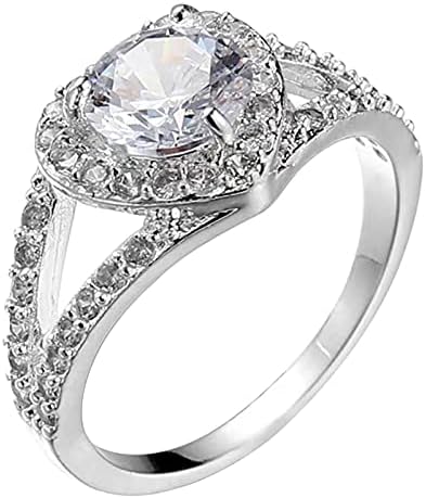 Yistu jeftini prstenovi za žene za angažman u obliku srca personalizirani princeze dijamantni prsten cirkonski