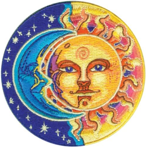 Applique Moon i sunce pola plave i pola žute zakrpe